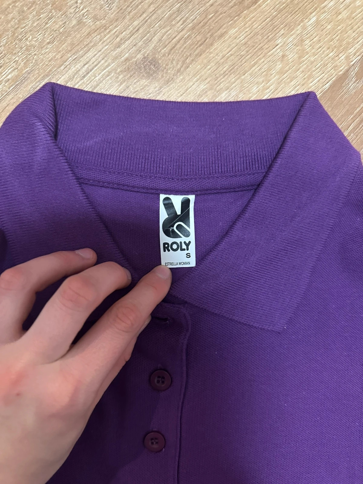 2 Damen Shirts mit Kragen lila ,kurzarm – Roly – taille S / 36 / 8 5
