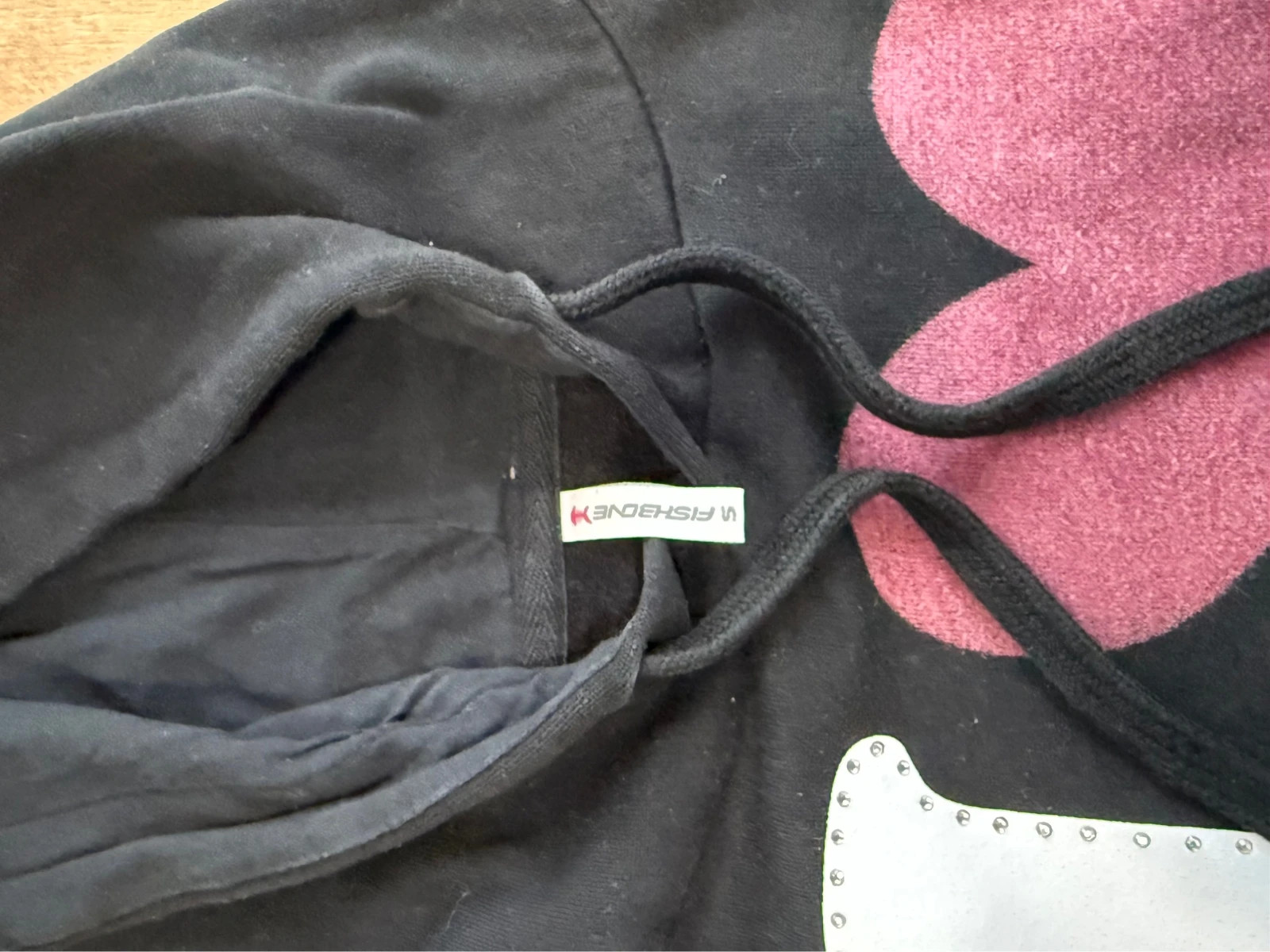 Schwarzer I love NY Hoodie – Fishbone – taille S / 36 / 8 4