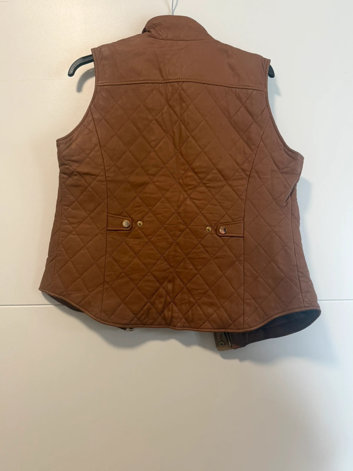 Braune Steppweste aus Kunstleder – Delmod – taille L / 40 / 12 3