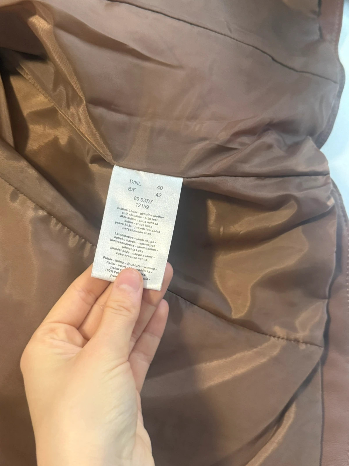 Braune Steppweste aus Kunstleder – Delmod – taille L / 40 / 12 5
