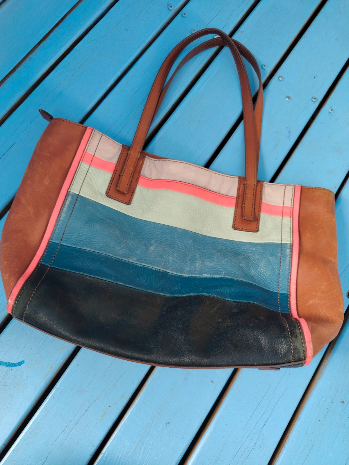 Sac Cabas Fossil Cuir Un look patiné avec de la bouteille !