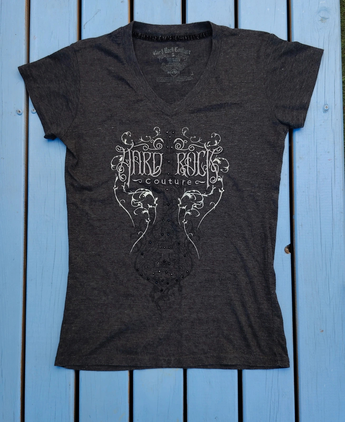 T-shirt Hard Rock Couture London - Pour les rockeuses (ou celles qui veulent le faire croire) – Hard Rock – taille S / 36 / 8 2