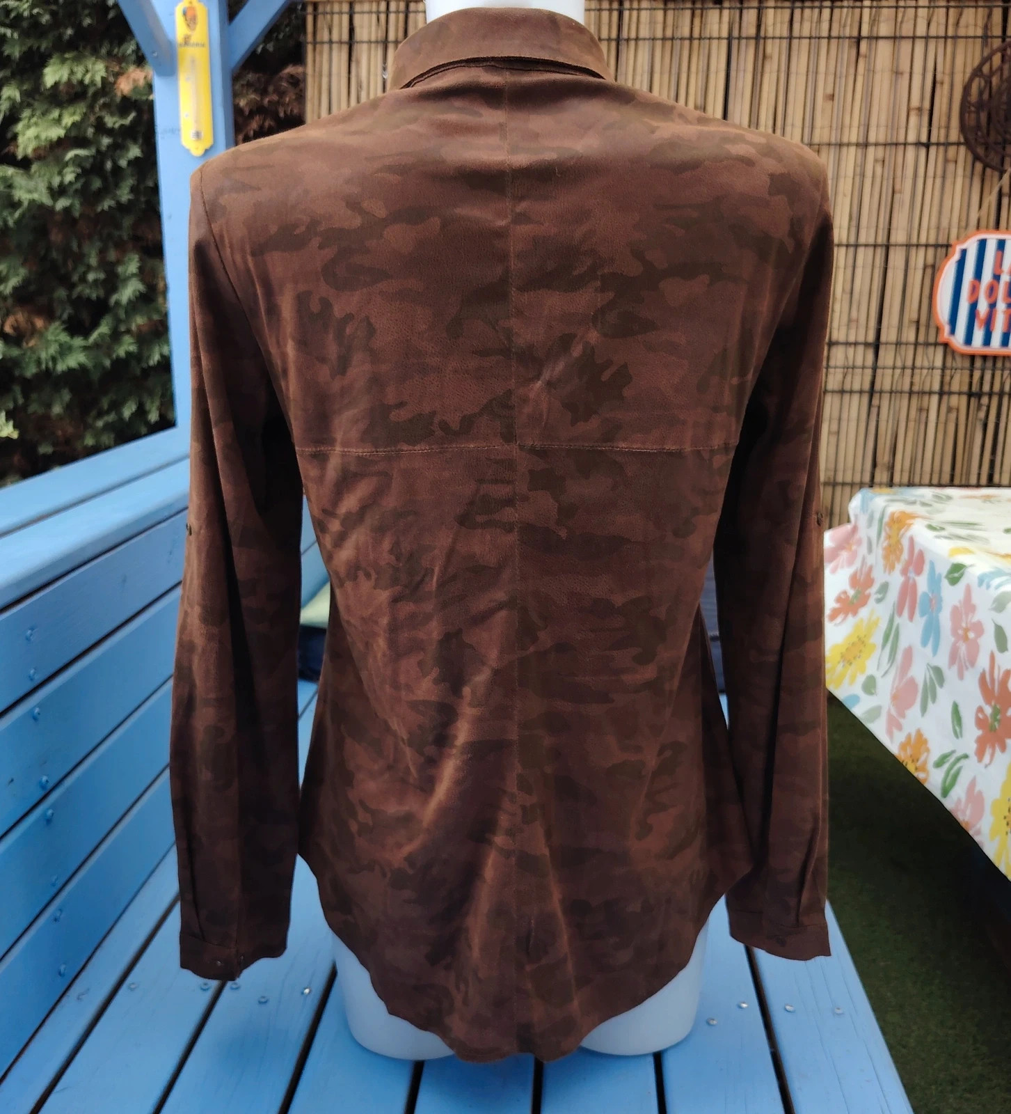 Chemise Ciminy Paris effet cuir & motif camouflage marron Taille M Look sauvage et tendance – Ciminy – taille M / 38 / 10 4