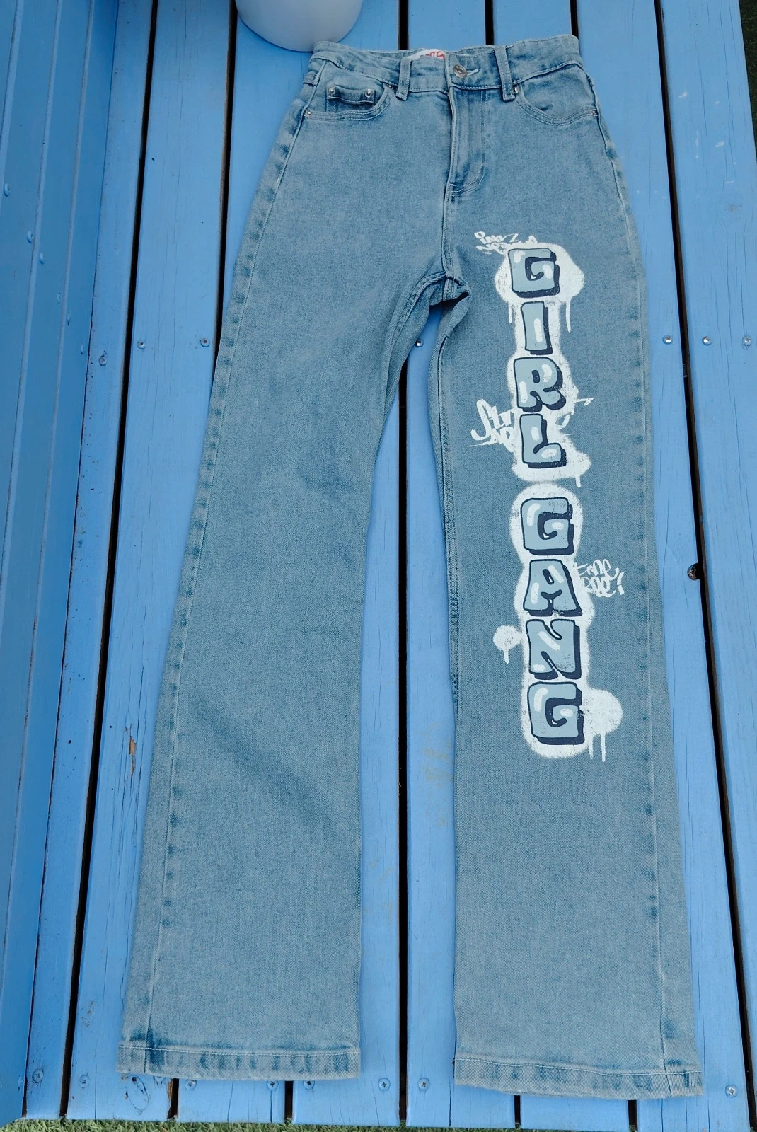 Jean droit "Girl Gang" Jennyfer - Bleu clair - Taille 34 XS/24 US – Don't Call Me Jennyfer – taille XS 2