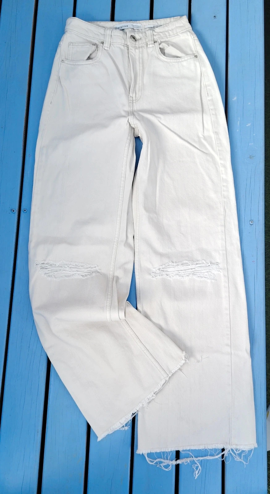 Jean Wide Leg Blanc Cassé - Bershka T34 – Bershka – taille XS / 34 / 6 2