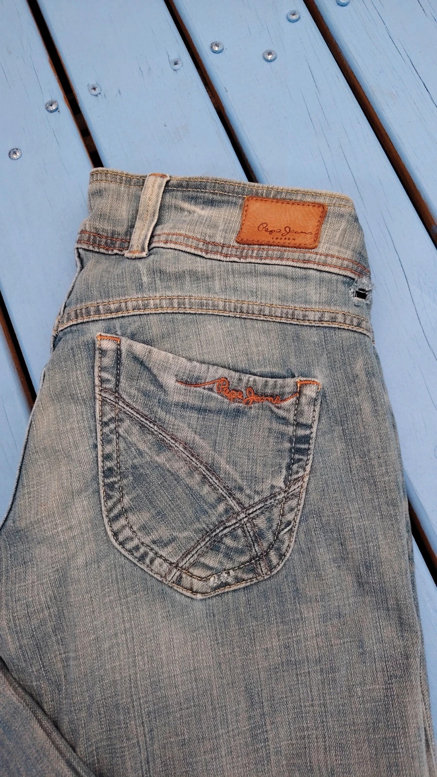 Jean Pepe Jeans London T36 - Coupe Droite - Bleu Délavé - Style Vintage – Pepe Jeans – taille S / 36 / 8 4