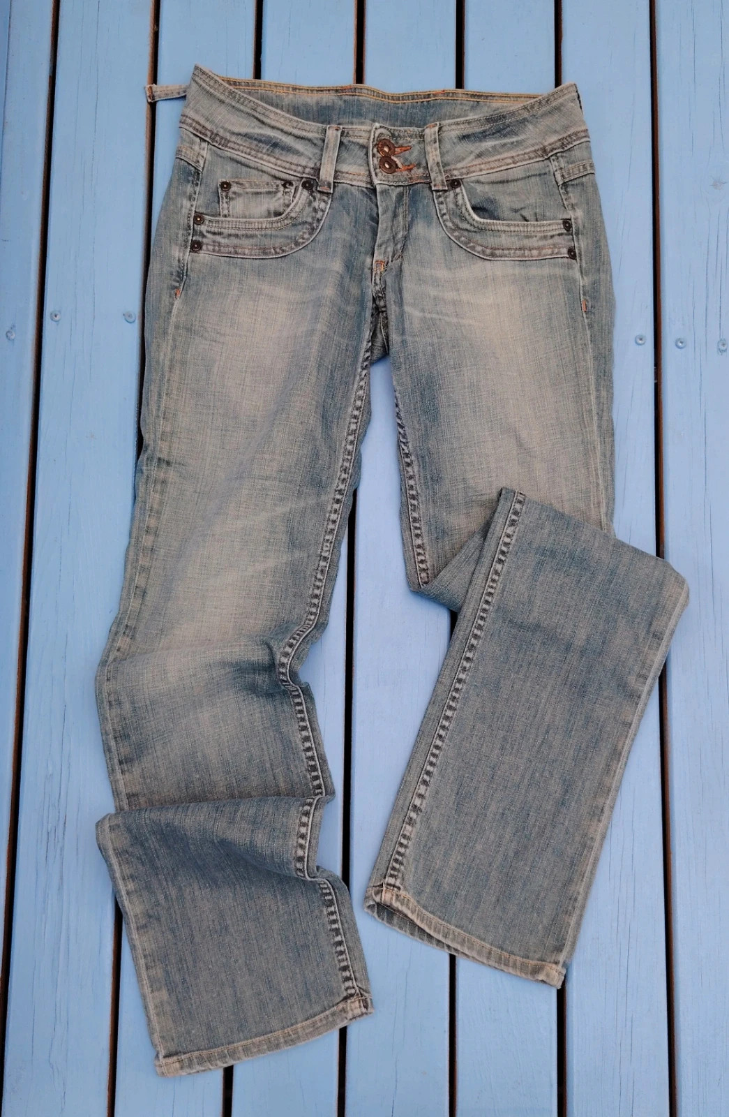 Jean Pepe Jeans London T36 - Coupe Droite - Bleu Délavé - Style Vintage