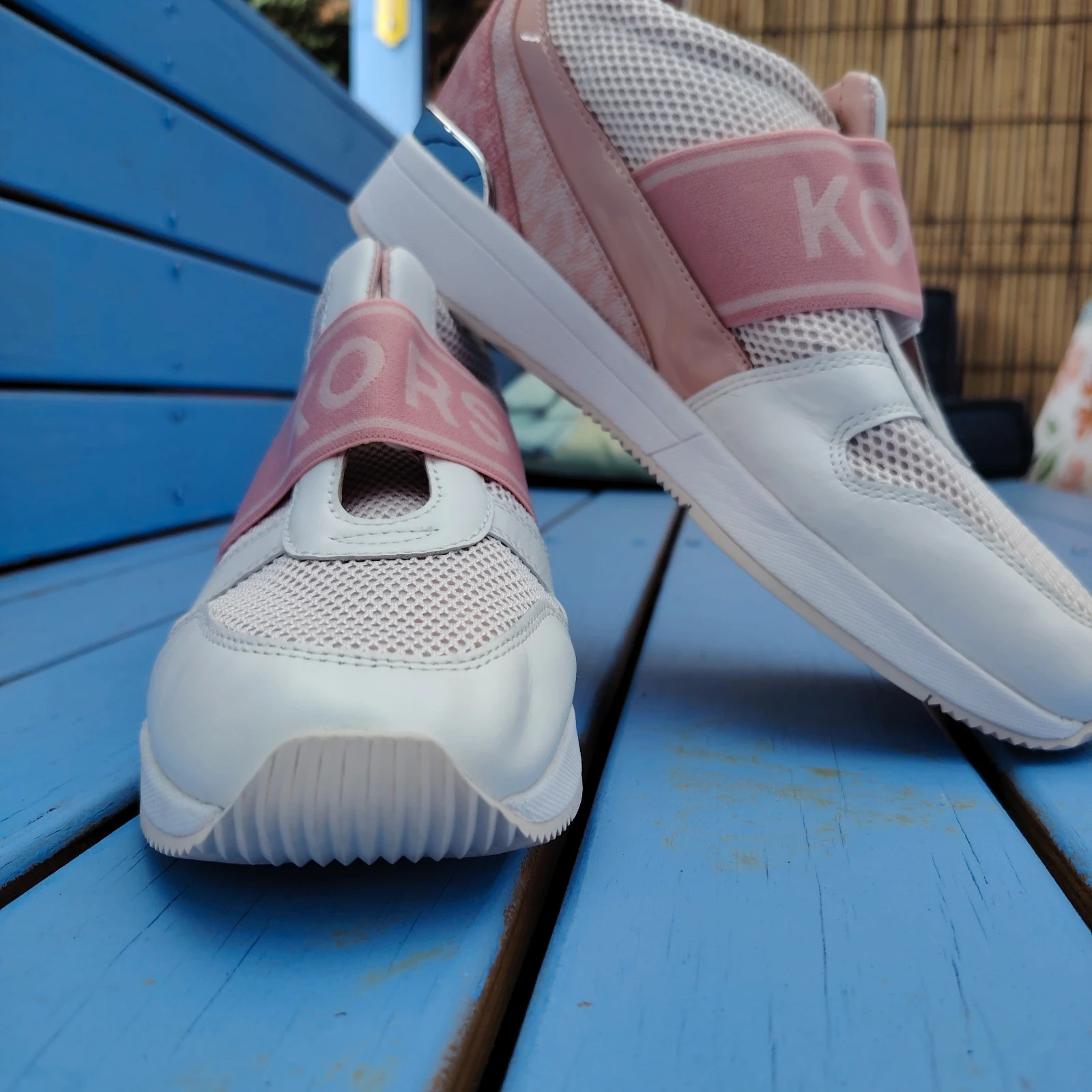 Baskets / Sneakers Michael Kors rose, blanc et argenté - Taille 39.5 – Michael Kors – taille 39.5 2