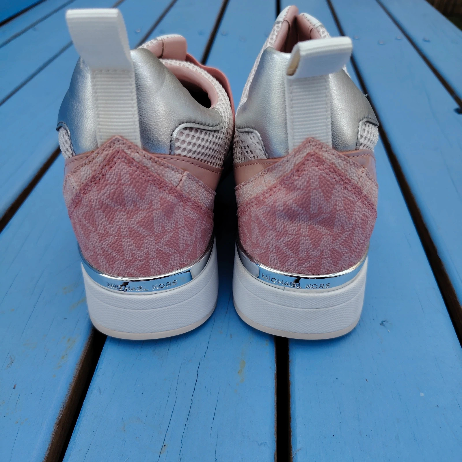 Baskets / Sneakers Michael Kors rose, blanc et argenté - Taille 39.5 – Michael Kors – taille 39.5 3