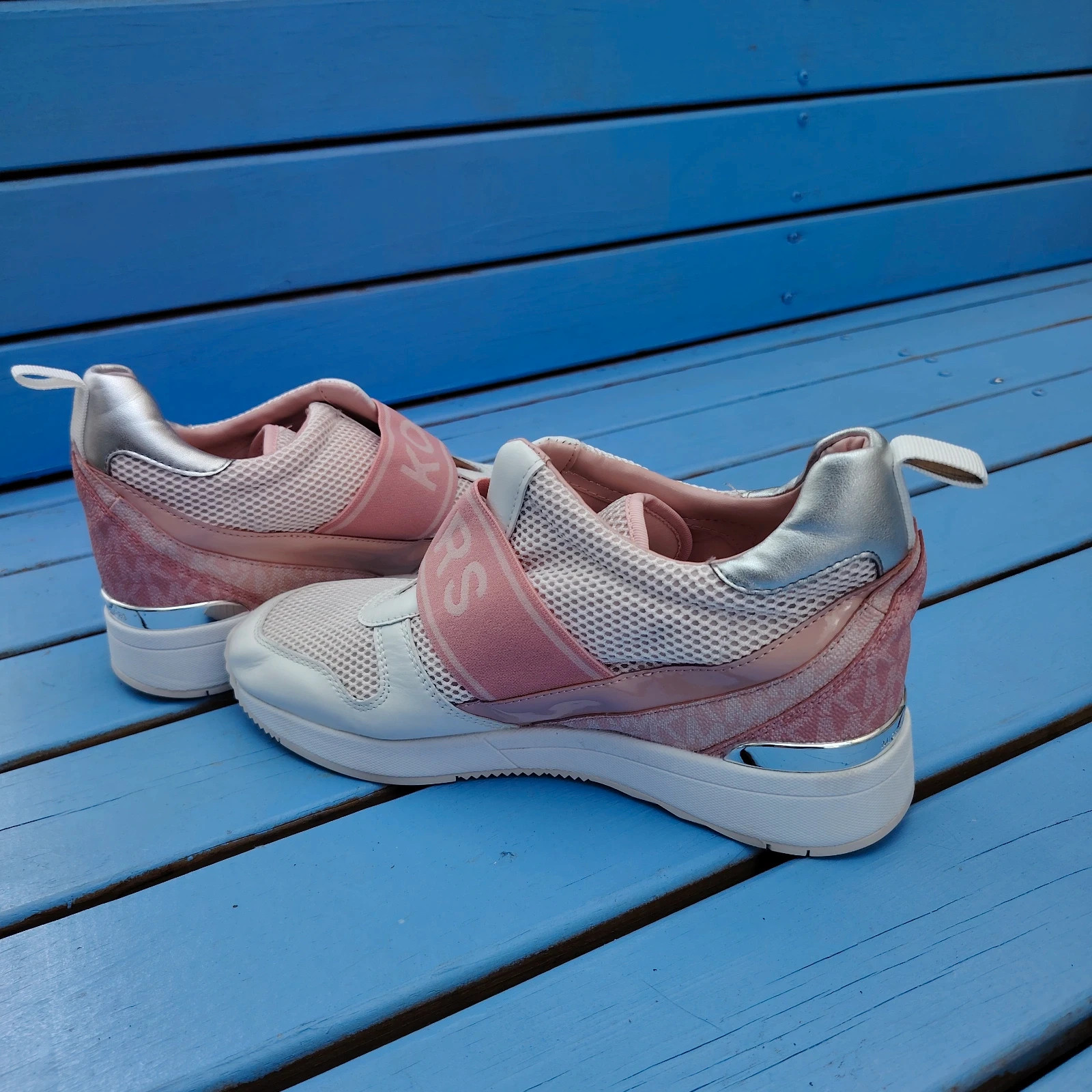 Baskets / Sneakers Michael Kors rose, blanc et argenté - Taille 39.5 – Michael Kors – taille 39.5 5