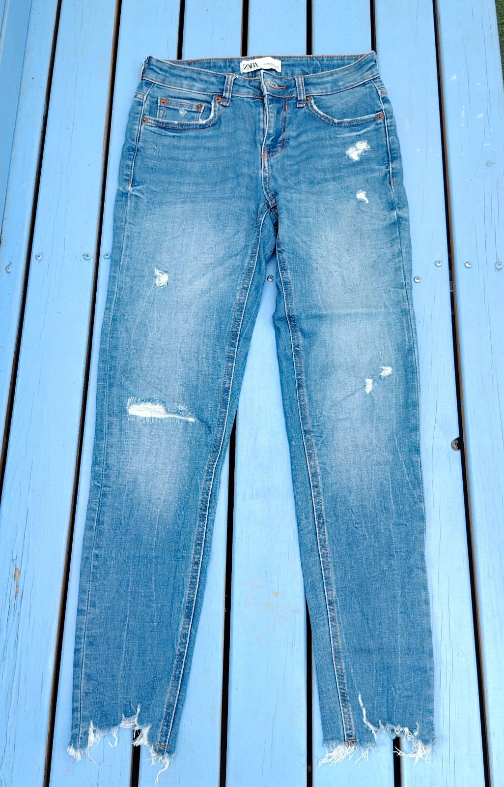 Y2k Jeans Skinny "The Skinny" Zara - Délavé Cies Blue – Zara – taille M / 38 / 10 2