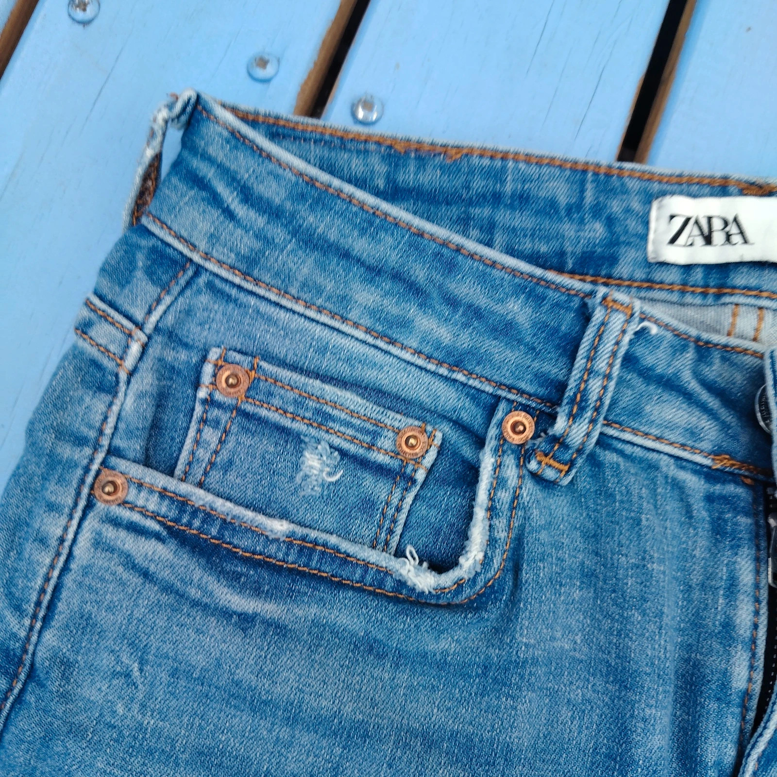 Y2k Jeans Skinny "The Skinny" Zara - Délavé Cies Blue – Zara – taille M / 38 / 10 5