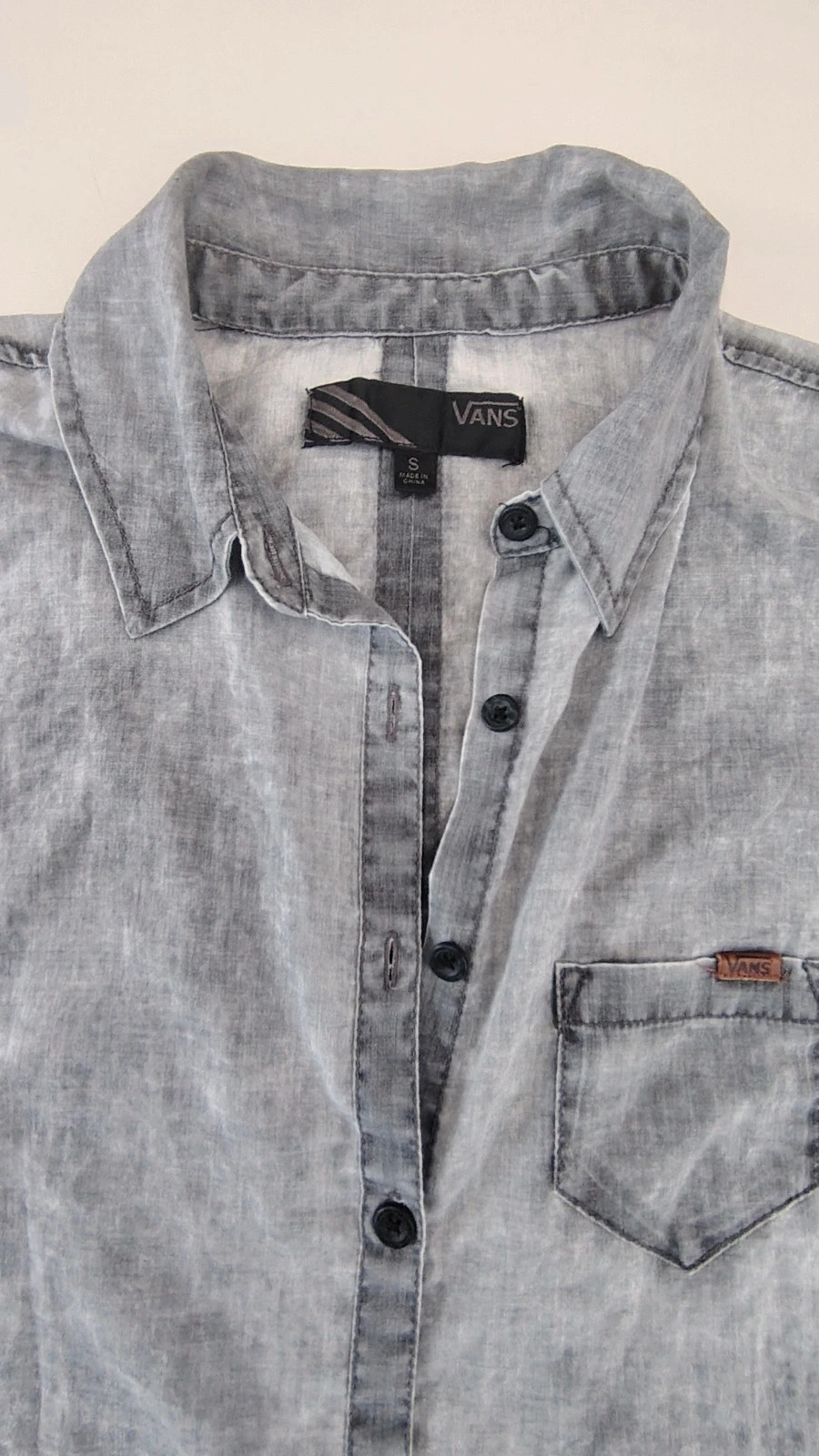 Chemisette VANS grise effet délavé – Coupe fluide loose / cropped – Taille S – Vans – taille S / 36 / 8 3