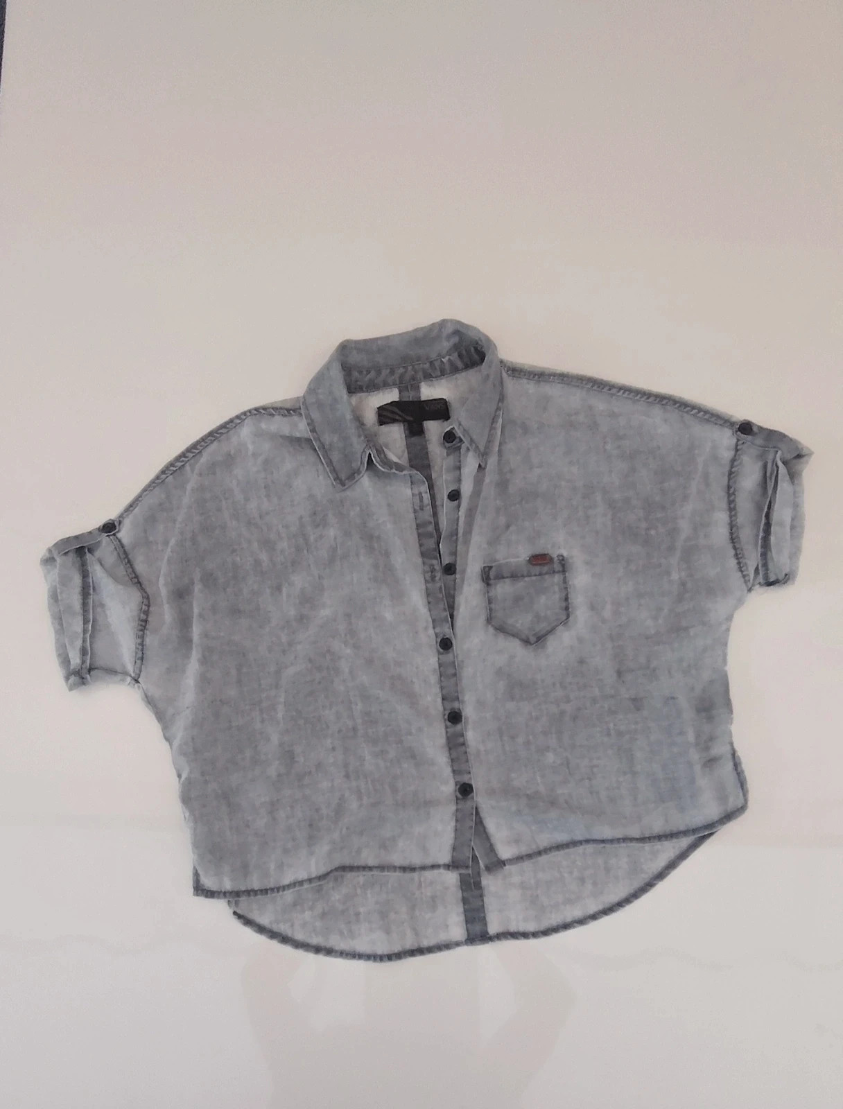 Chemisette VANS grise effet délavé – Coupe fluide loose / cropped – Taille S – Vans – taille S / 36 / 8 2