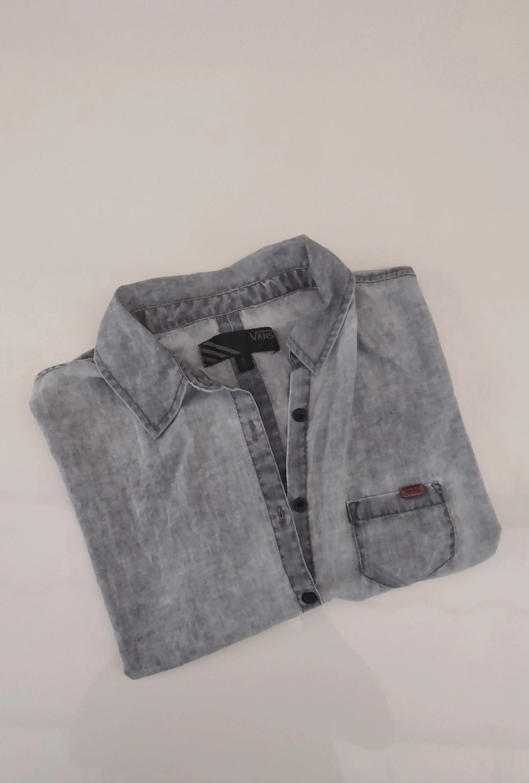 Chemisette VANS grise effet délavé – Coupe fluide loose / cropped – Taille S