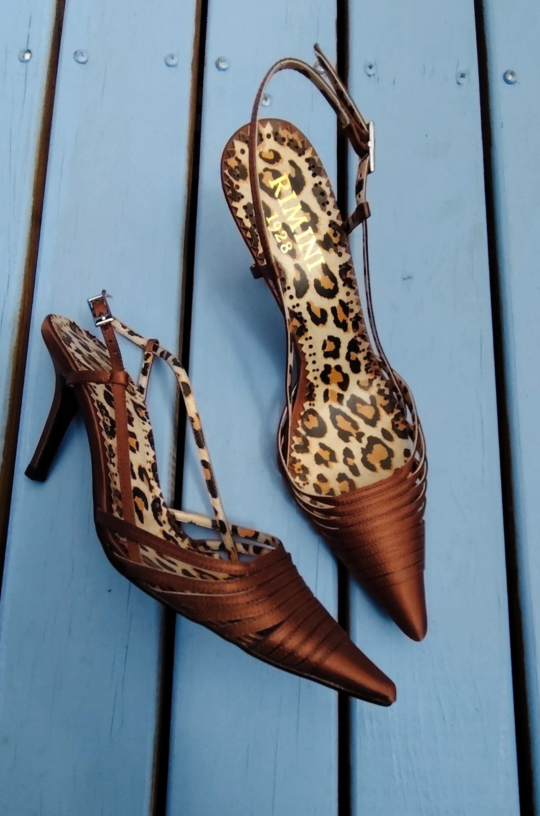 Escarpins / Sandales à talons satinés marron Rimini 1928 – Pointure 36 – rimini – taille 36 4