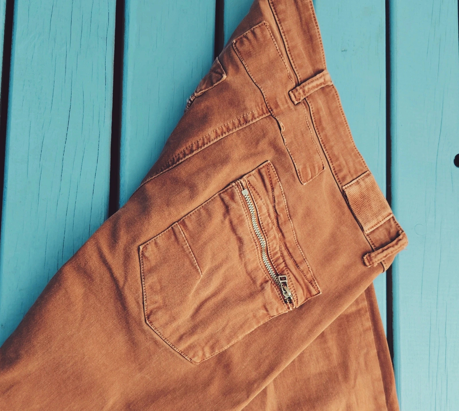 Y2k vintage Pantalon slim Melly & Co camel / terre cuite - Excellent état – Melly & Co – taille M / 38 / 10 5