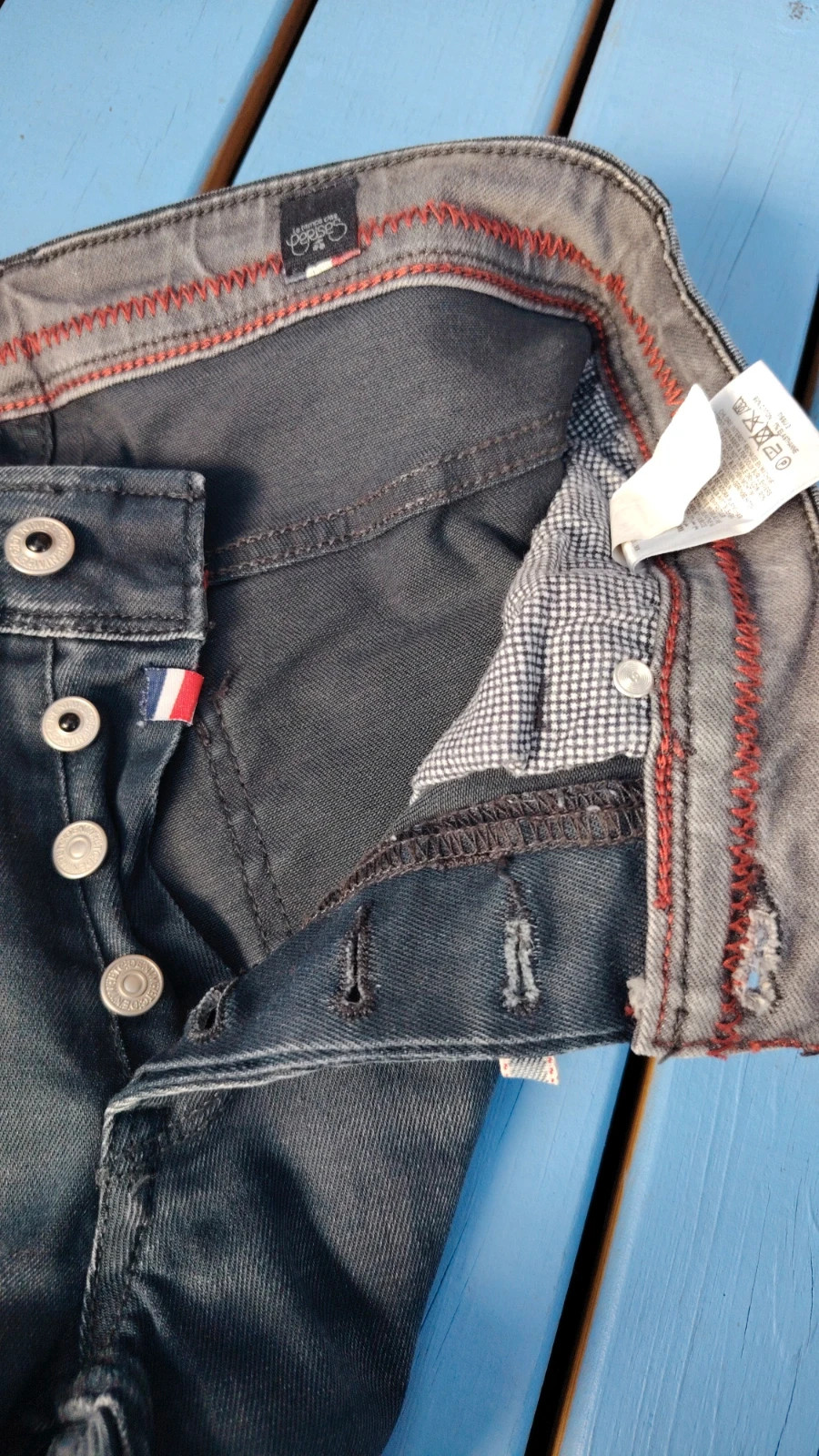 Jean Slim/Ajusté Le Temps des Cerises "Perry" Gris Foncé - T28 (36/38) – Le Temps des Cerises – taille W28 | FR 38 5