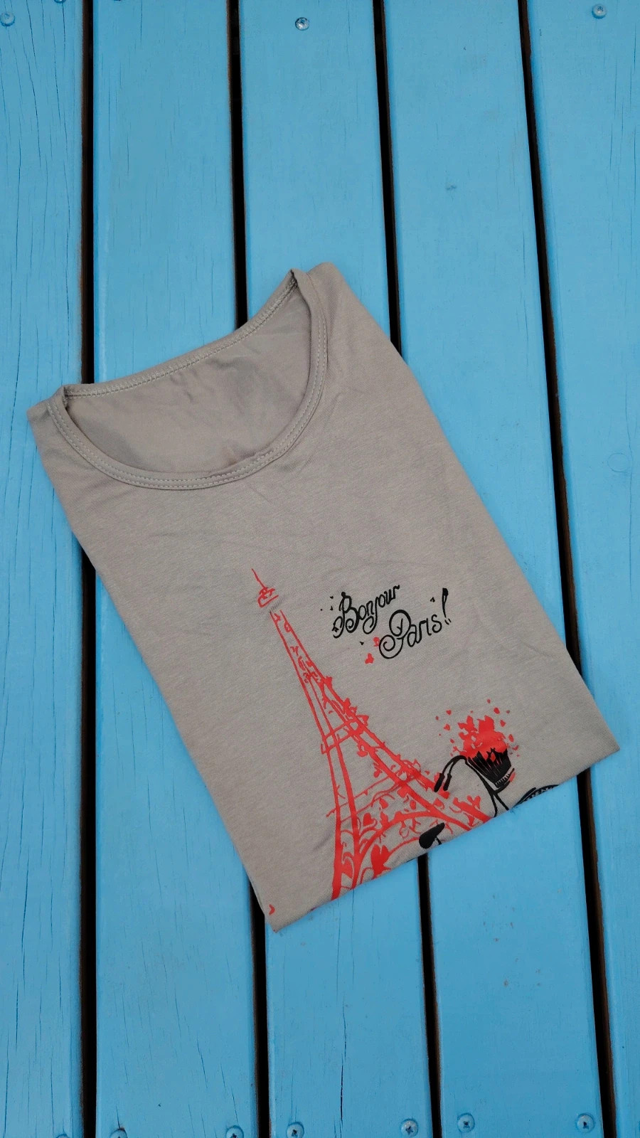 Y2k T-shirt sans manche "Bonjour Paris" imprimé Tour Eiffel – Taille M – Vintage Dressing – taille S / 36 / 8 2