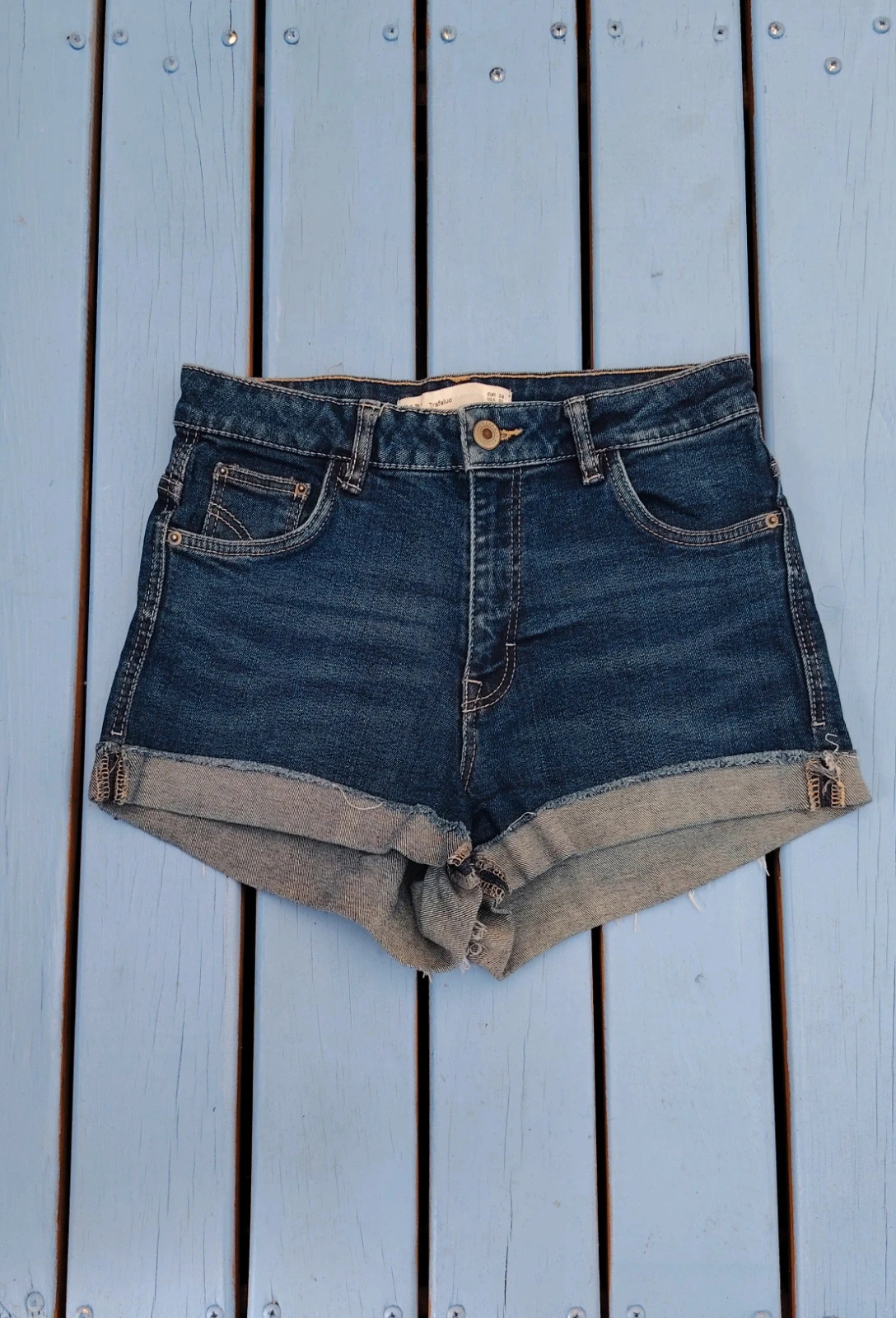 Short en jean Zara Trafaluc bleu foncé taille 34 (XS) - Très bon état – Zara – taille XS / 34 / 6 2