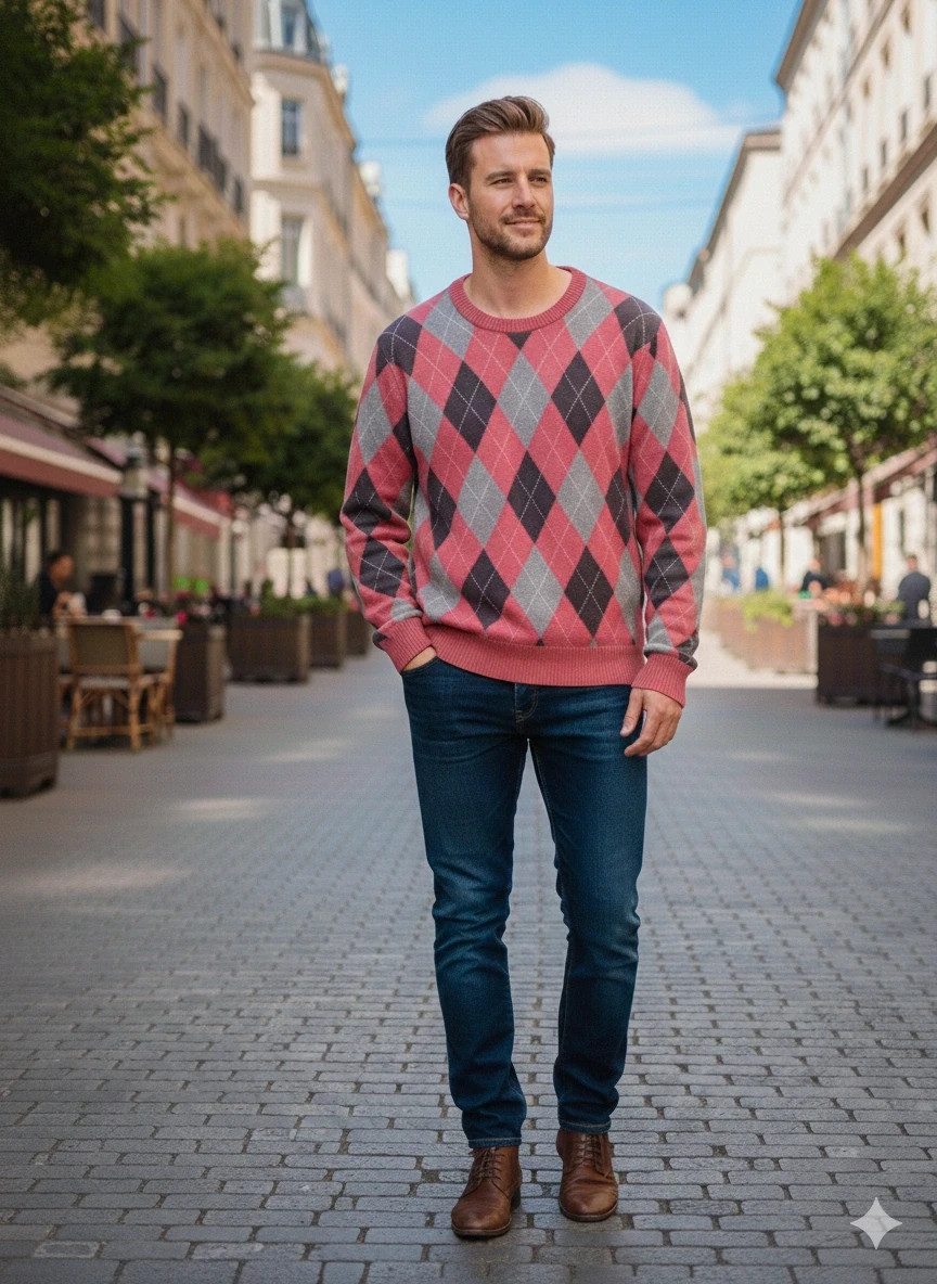 Pull jacquard homme xoye – XOYE – taille M 2