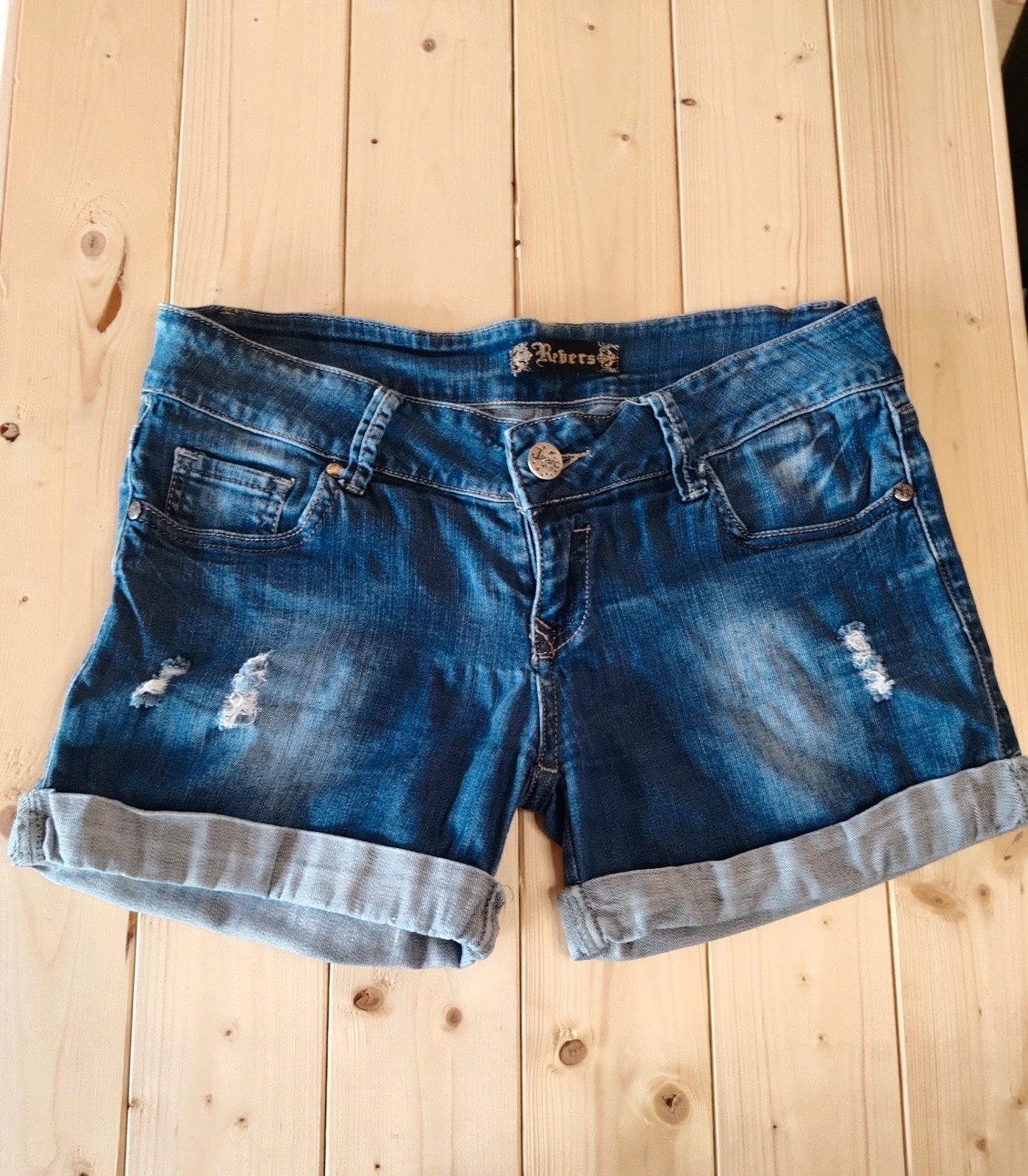 Y2k Short en Jean Revers - Délavé - Taille 40/L - Bon État – Revers Jeans – taille L / 40 / 12 3