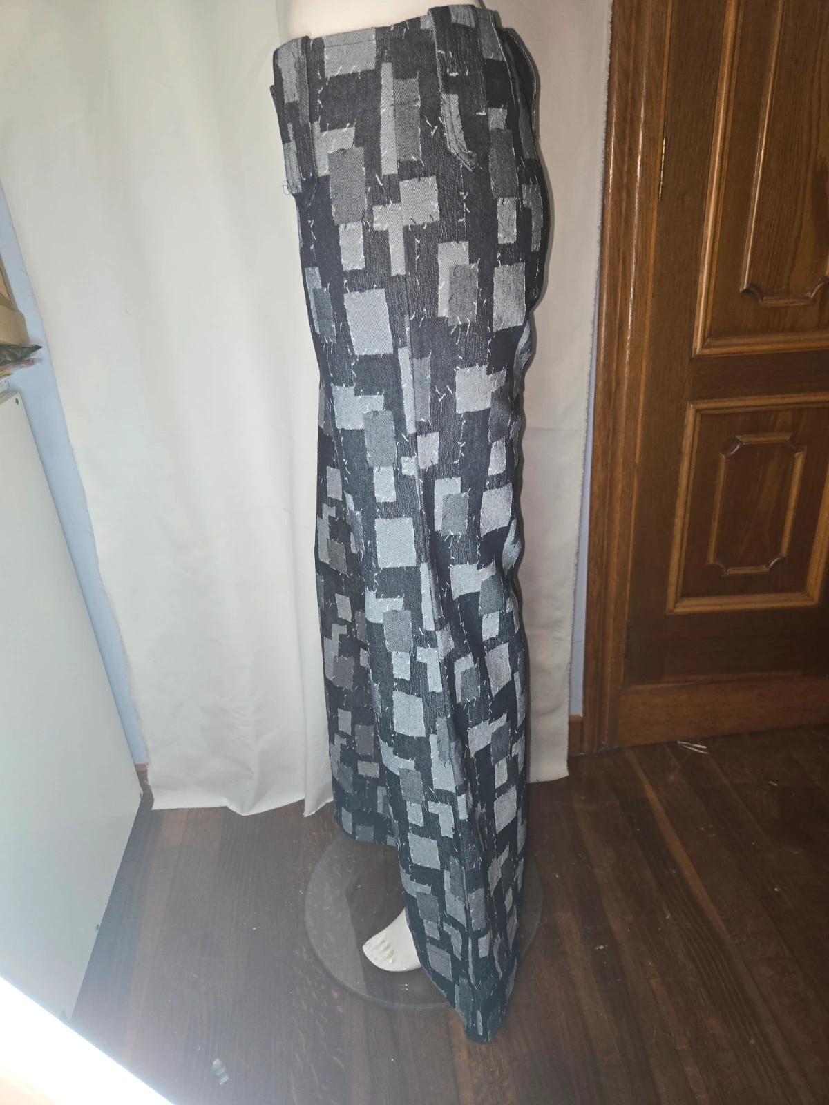 Pantalón campana estampado geométrico / patchwork - Talla 40 – Local – taille L / 40 / 12 2