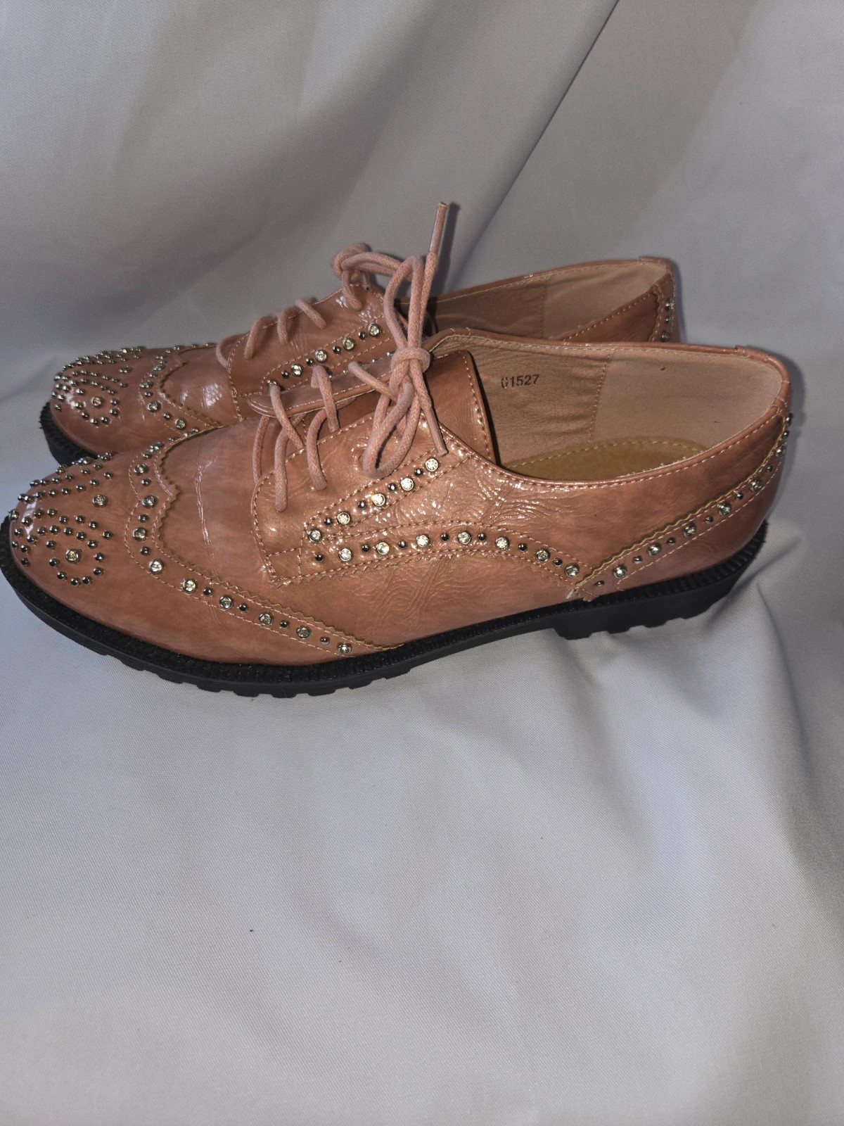 Zapatos Oxford / Blucher rosa maquillaje con strass - Talla 41 – Local – taille 41 2