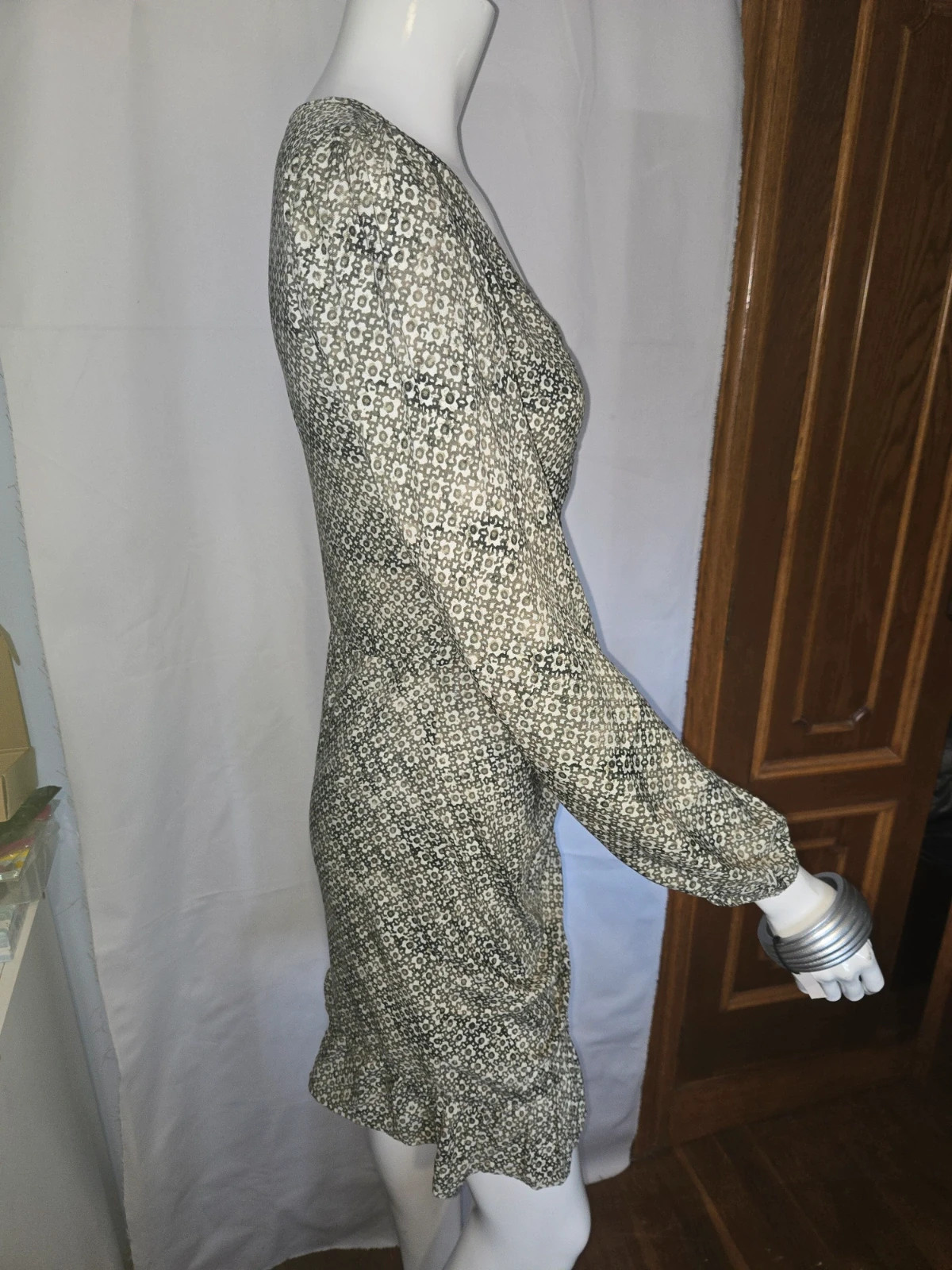 Vestido corto estampado fruncido Mango (Talla M) – mango teen – taille M / 38 / 10 3