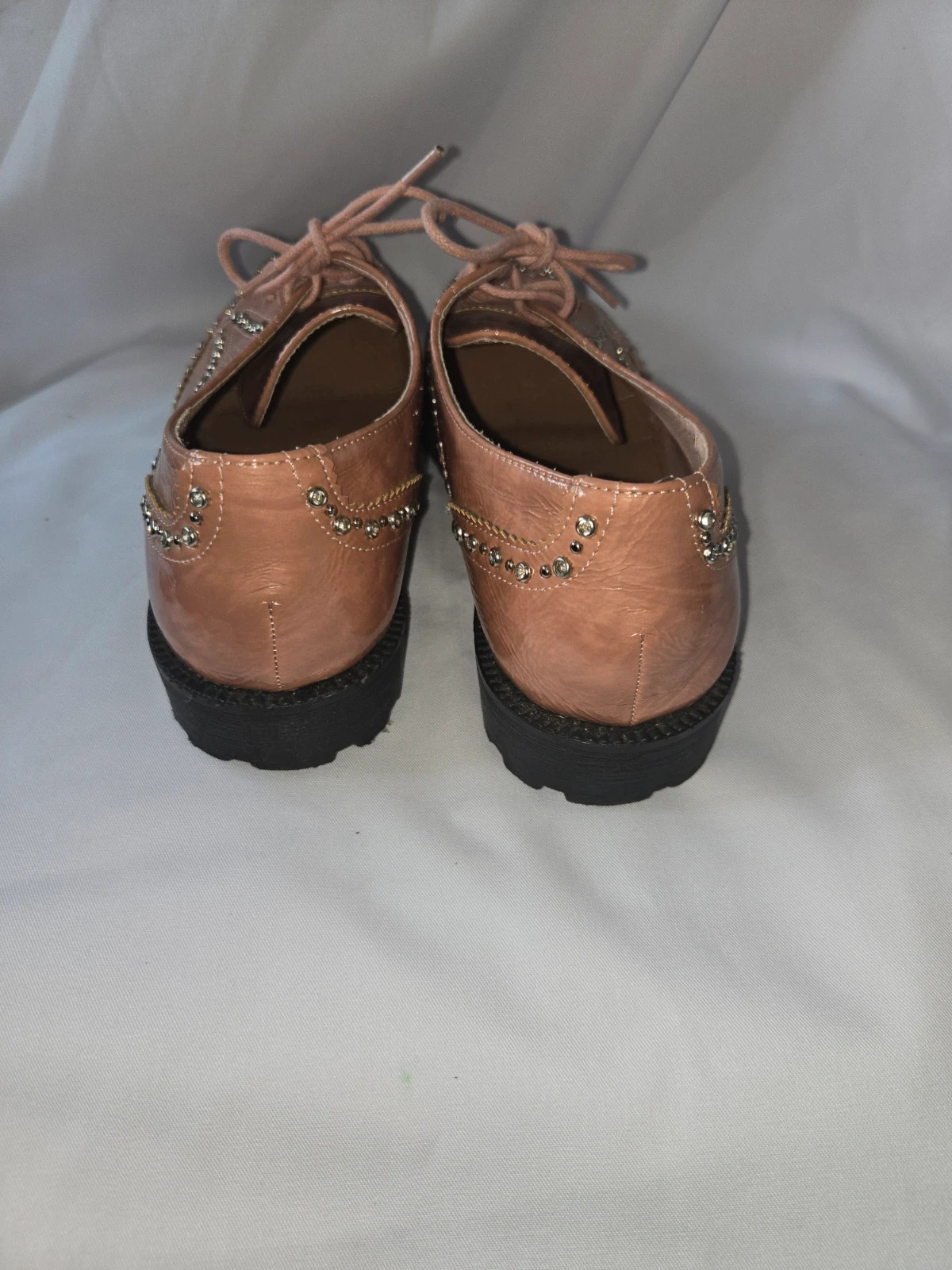 Zapatos Oxford / Blucher rosa maquillaje con strass - Talla 41 – Local – taille 41 4