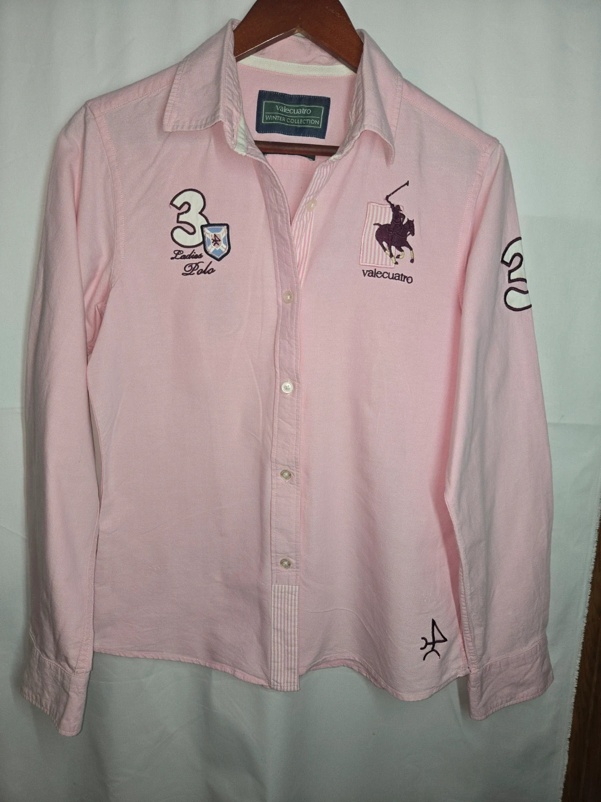 Camisa rosa Valecuatro estilo polo – Talla L (corte entallado) – Valecuatro – taille L / 40 / 12 2