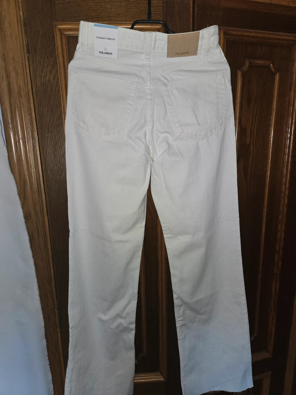 Vaqueros blancos rectos de tiro alto - Talla 32 – Pull & Bear – taille XXS / 32 / 4 2