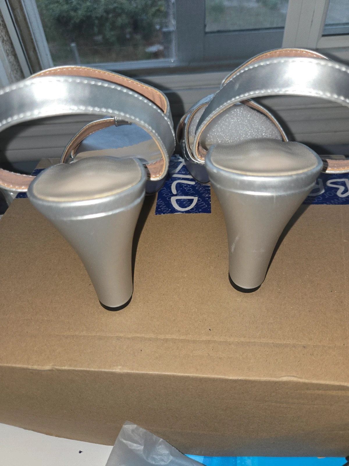 Sandalias de tacón plateadas con plataforma - Talla 39 – Local – taille 39 3