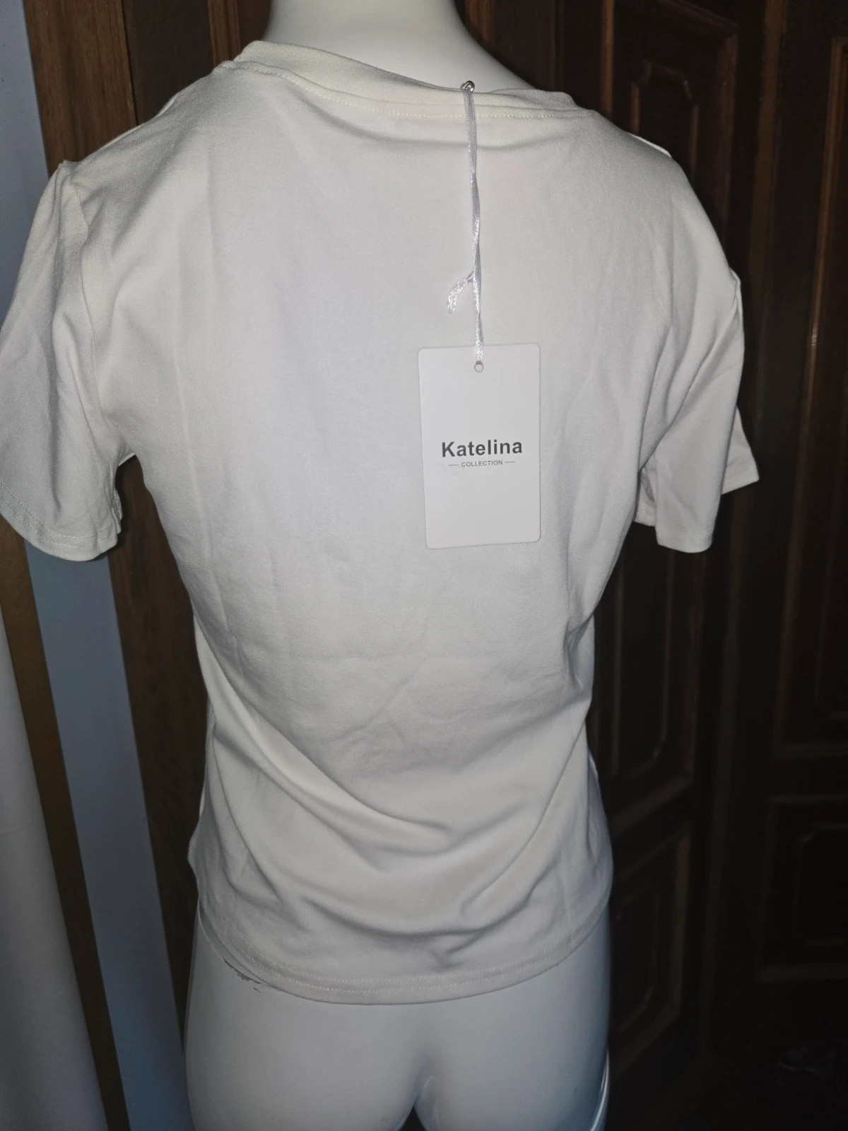 Camiseta blanca con gatos de pedrería - Talla S/M – Katelina – taille M / 38 / 10 2