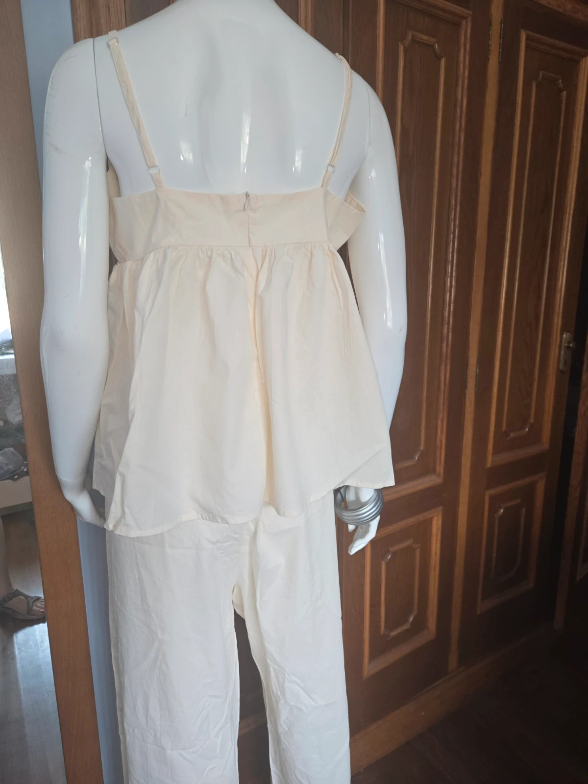 Conjunto dos piezas beige/crema (Top + Pantalón fluido) - Talla XL – Local – taille XL / 42 / 14 3