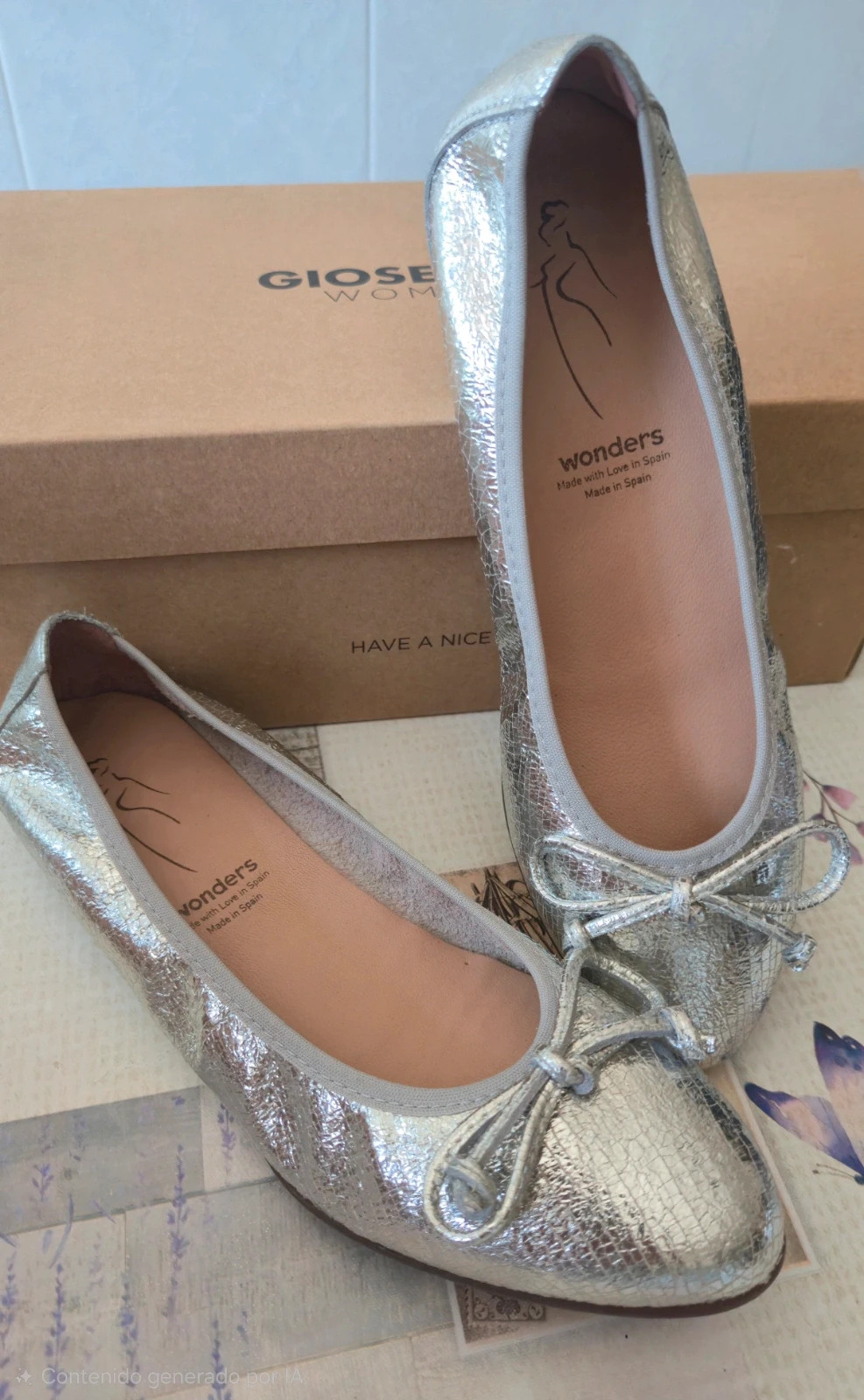 Bailarinas Wonders Plata Talla 36