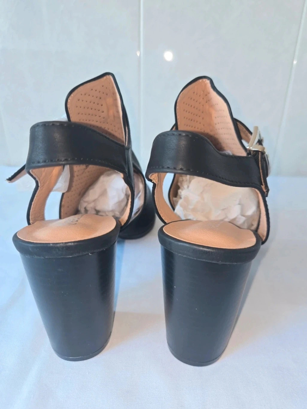 Sandalias de tacón caladas negras Franco Sarto - Talla 41 – Belles – taille 41 4