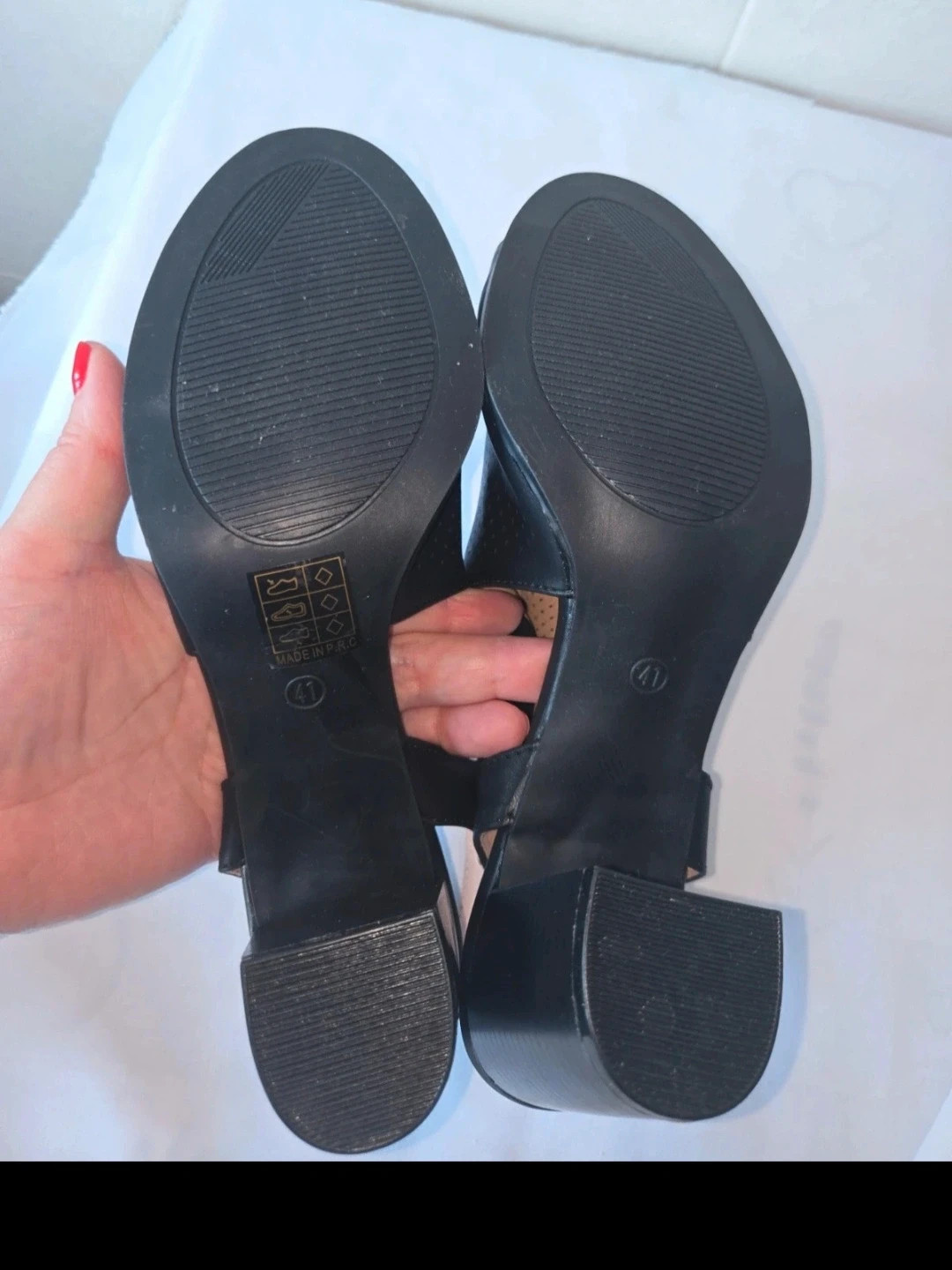 Sandalias de tacón caladas negras Franco Sarto - Talla 41 – Belles – taille 41 5
