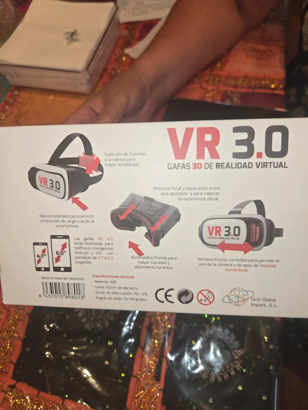 Gafas de Realidad Virtual 3D VR 3.0 (Para Smartphone) – vr 3.0 3