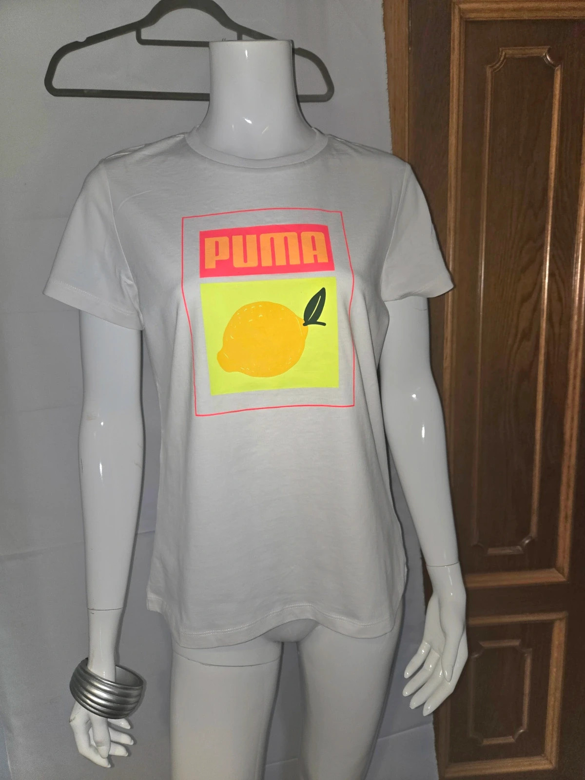Camiseta PUMA "Summer Squeeze" Blanca con Limón – Talla M – Puma – taille M / 38 / 10