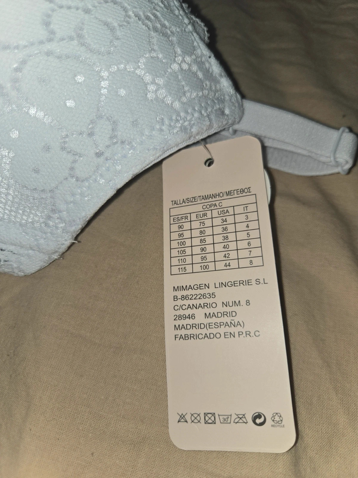 Sujetador de encaje blanco con aros y relleno - – Zexy nice – taille 95C 4