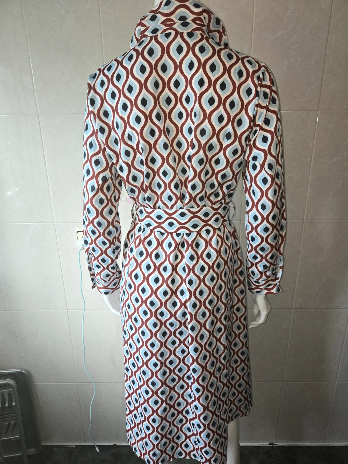 Vestido camisero midi con estampado geométrico retro - Talla M – Shein – taille M / 38 / 10 3