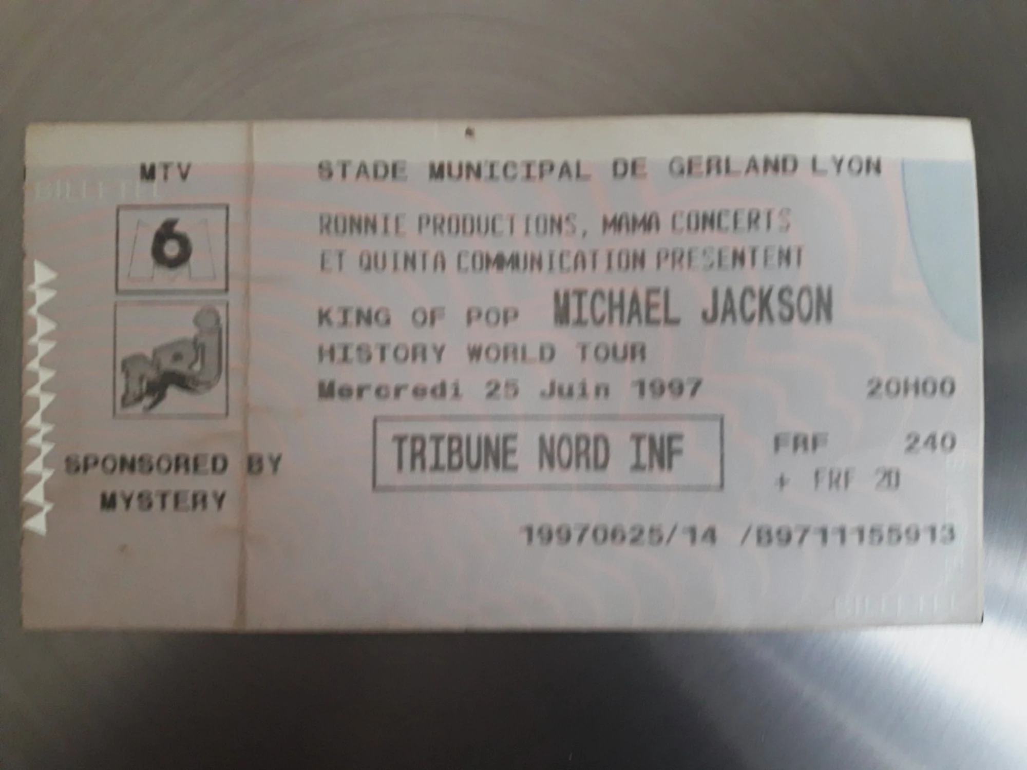 Billet collector MJ rare HISTORY 97