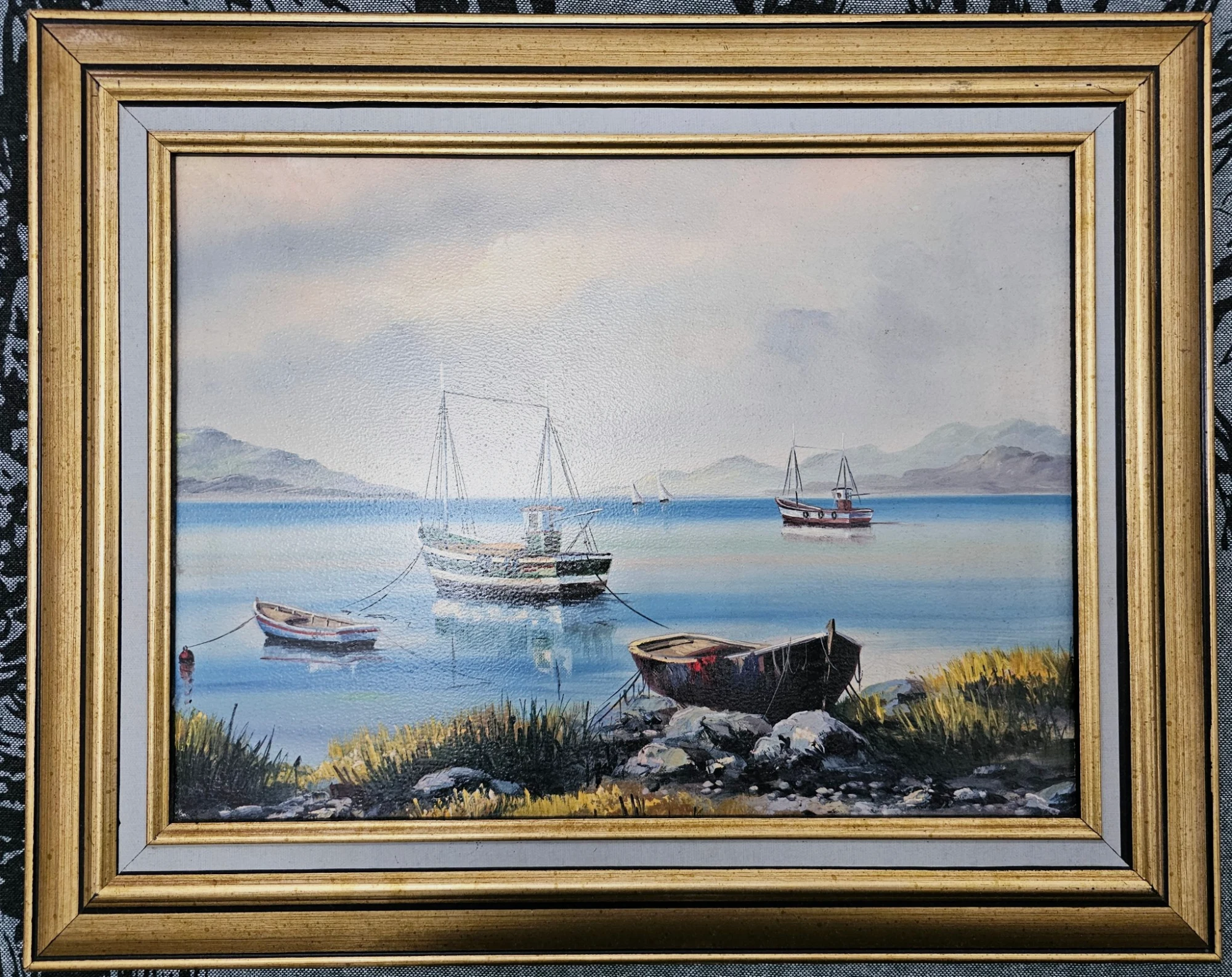 Tableau mer et bateau 50×40