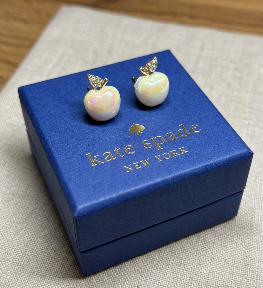 Boucles d'oreilles pomme en nacre  3
