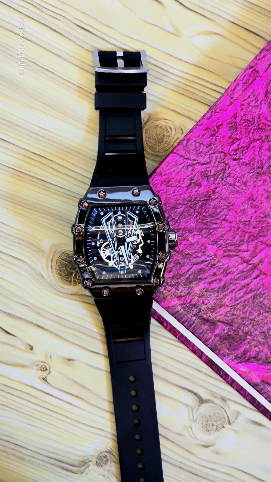 Skeleton Tonneau Watch in Black Silicone – Watch – taille Taille unique 4