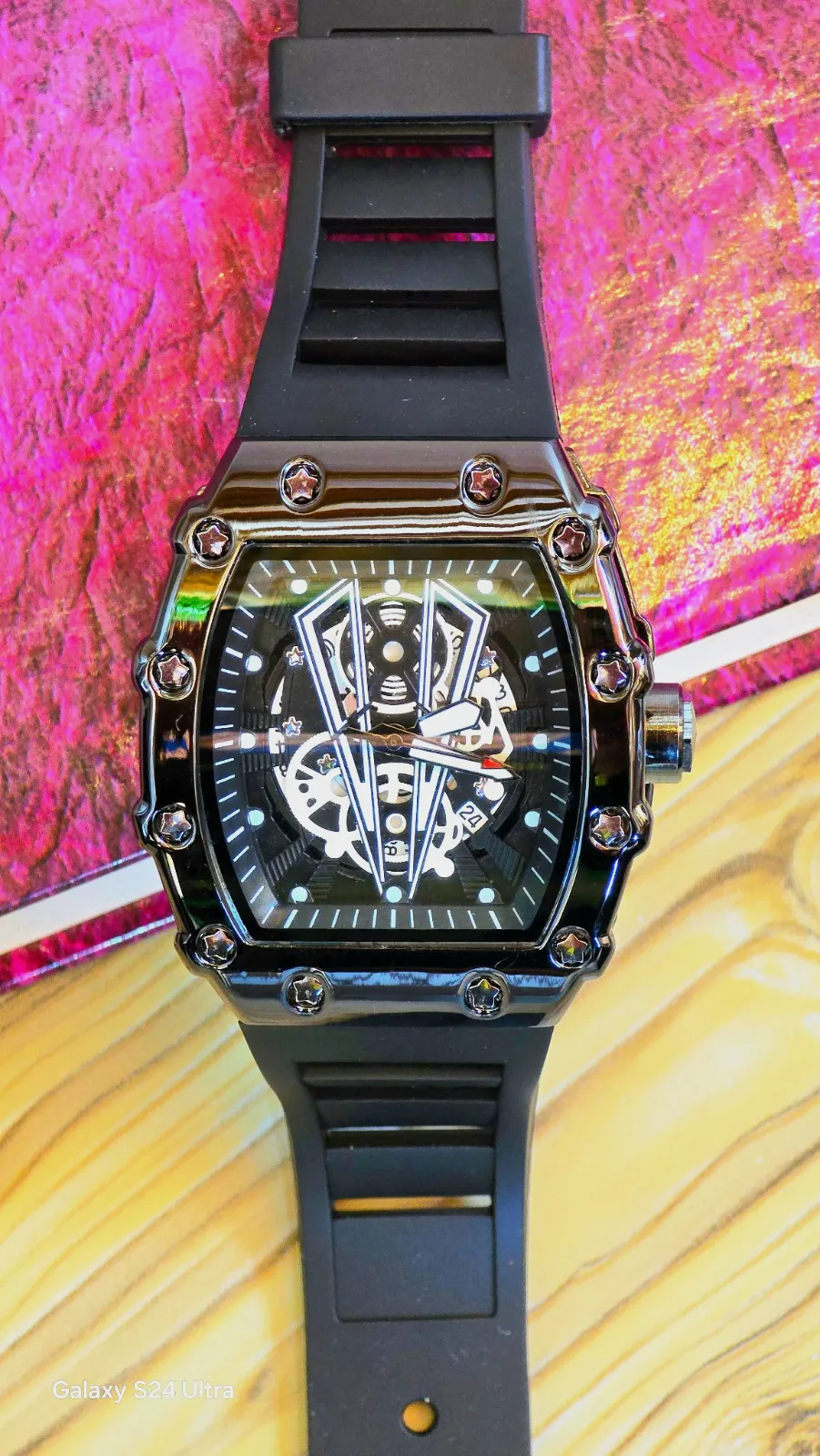 Skeleton Tonneau Watch in Black Silicone – Watch – taille Taille unique 3