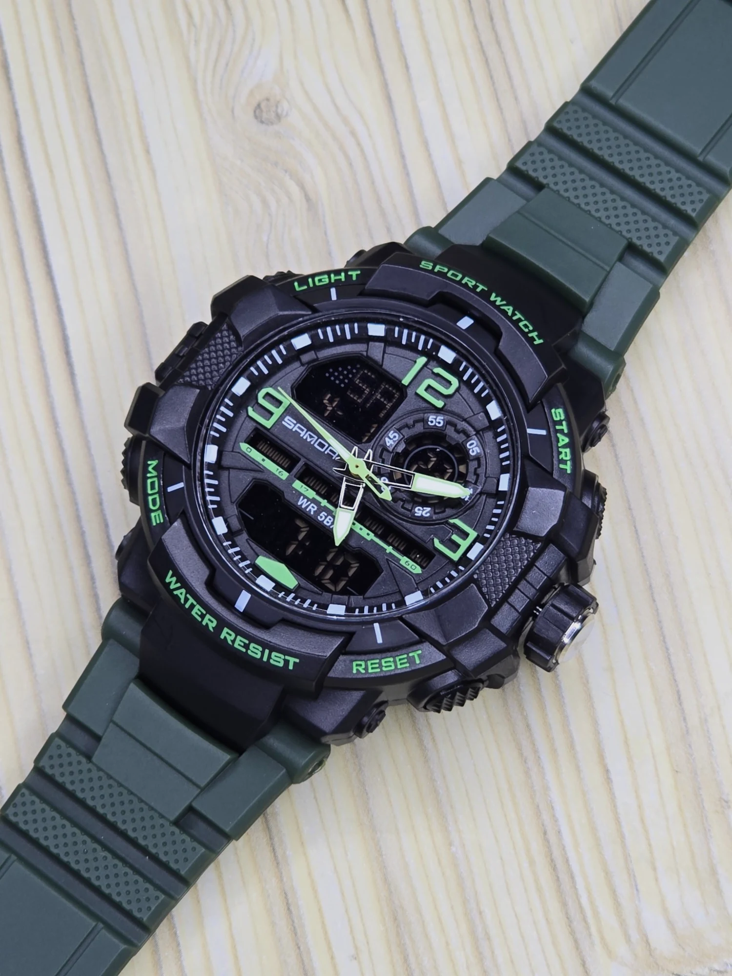 Sports Digital Watch Army Green