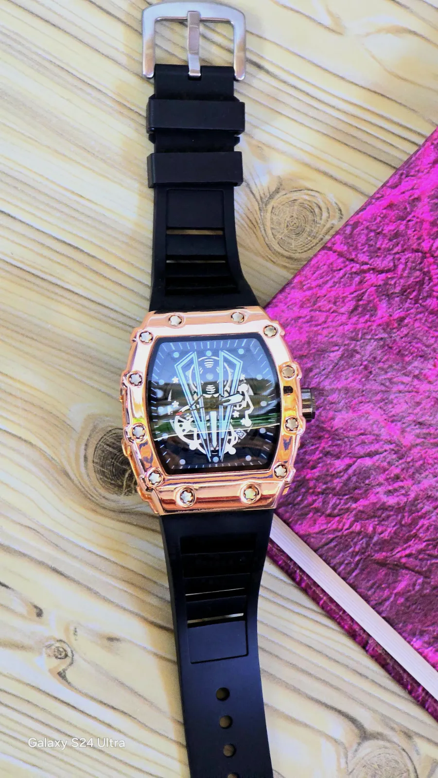 Watch Rose Gold Black Strap – WATCH – taille Taille unique 3