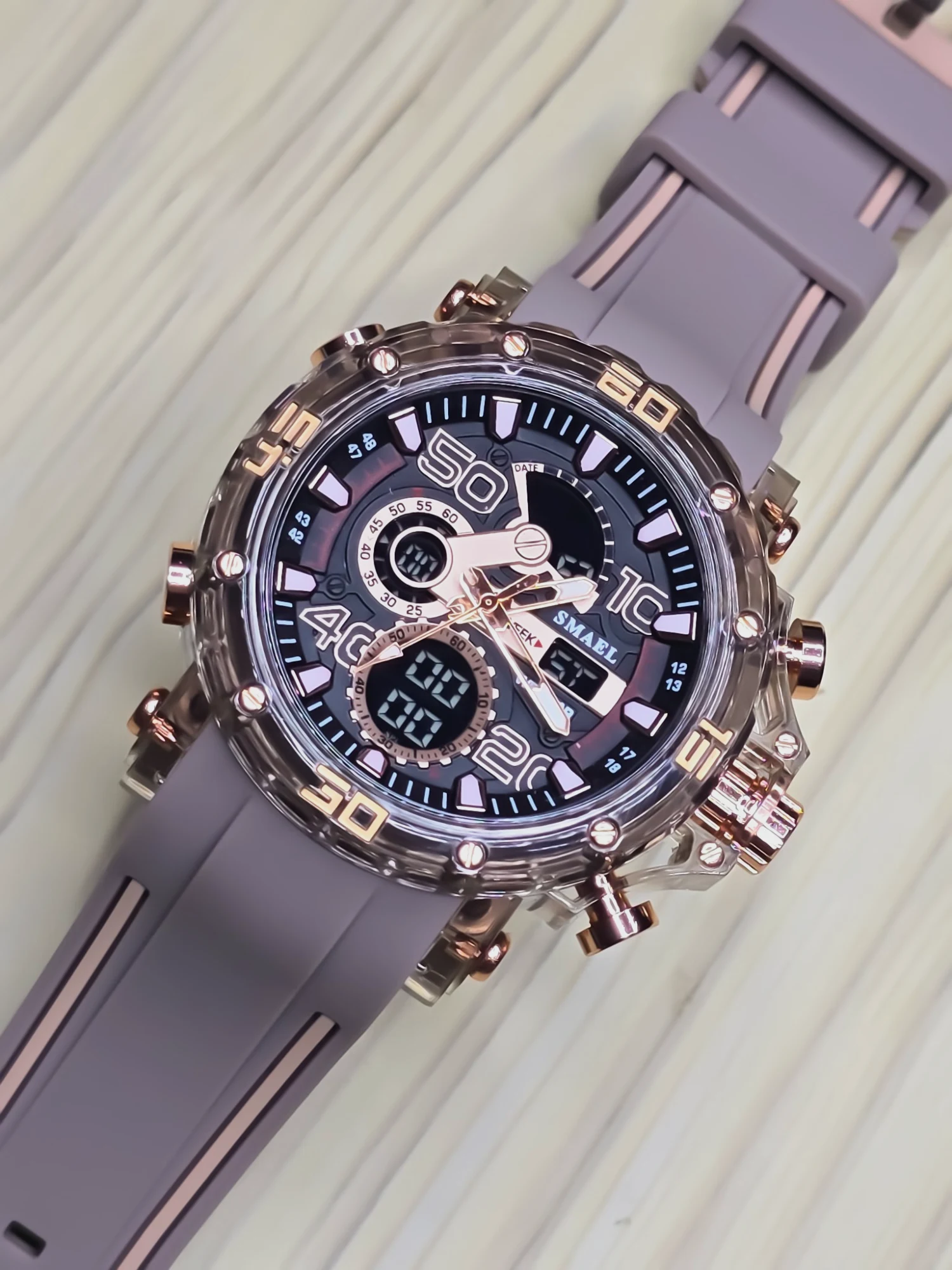 Dual Display Sports Watch Grey